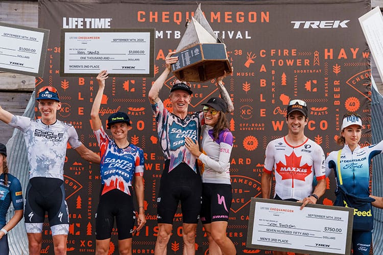 Keegan Swenson and Sofia Gomez Villafane strengthened their grips at the top of the Life Time Grand Prix presented by Mazda leaderboards by both claiming their first-ever victories at the Life Time Chequamegon Mountain Bike Festival presented by Trek.