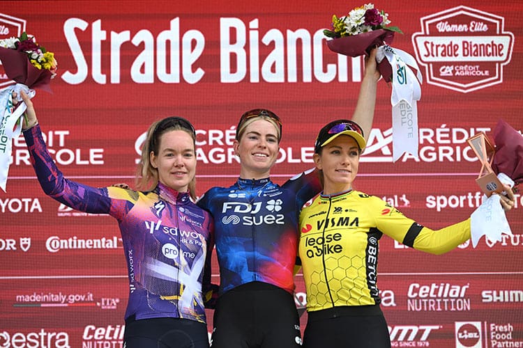 Relive the 2025 Strade Bianche with full race results and video highlights.