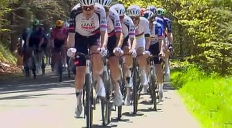 Watch the racing action from the 2026 Liège Bastogne Liège pro men's and women's races showcasing wins by Vollering and Pocacar.