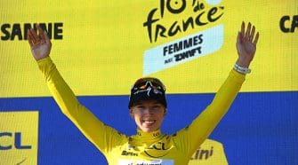 Lorena Wiebes shines in the opening stage of the Tour de Femmes, proving her strength and earning her the yellow jersey.